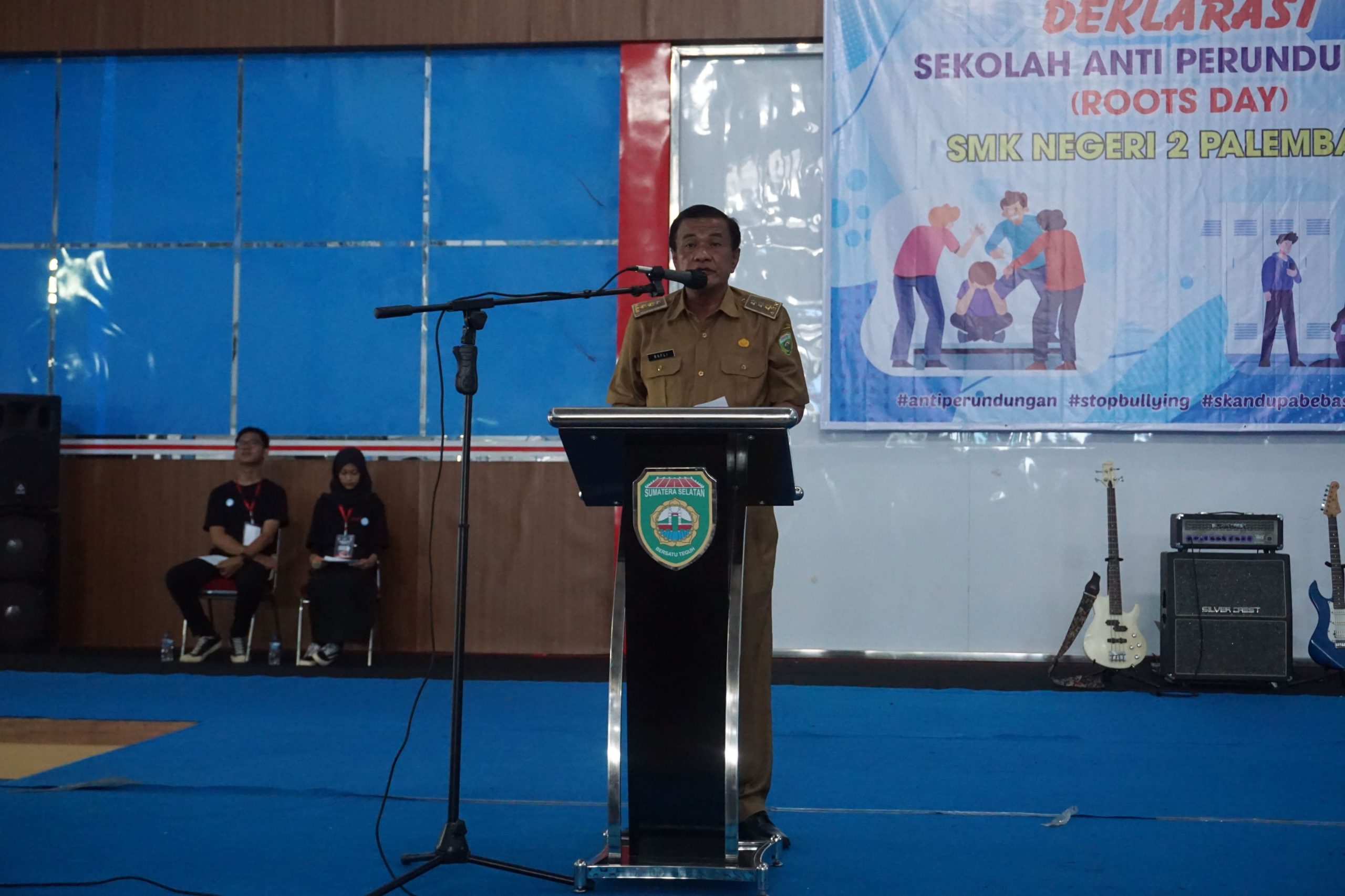 Pelaksanaan Deklarasi Anti Perundungan ( Roots Day ) SMK Pusat Keunggulan SMK Negeri 2 Palembang.
