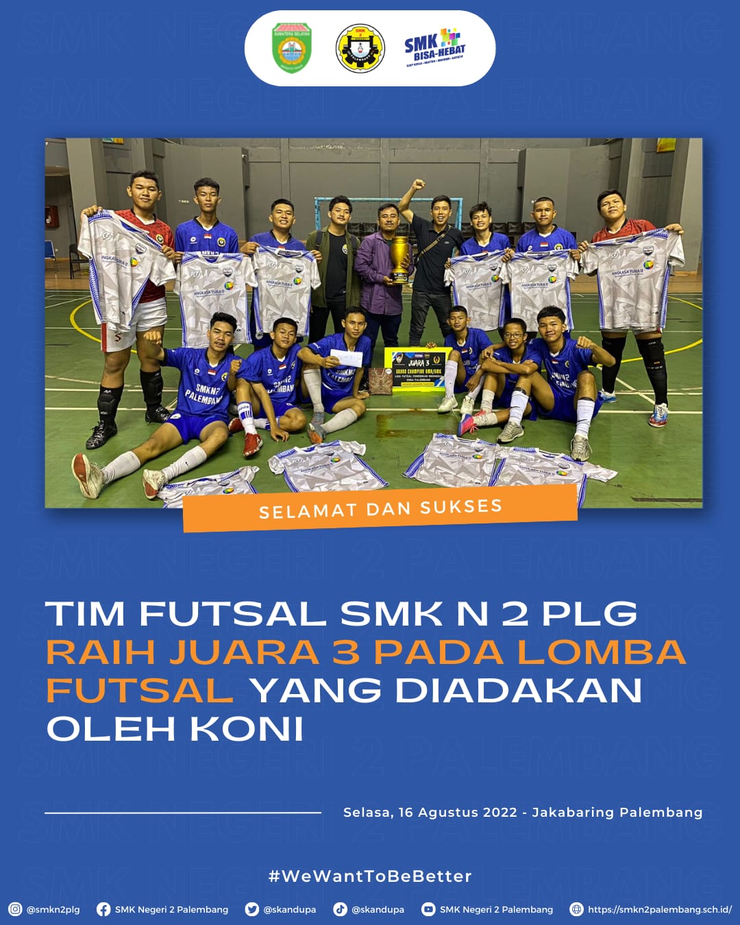 Juara 3 Liga Futsal Pendidikan Indonesia Zona Palembang
