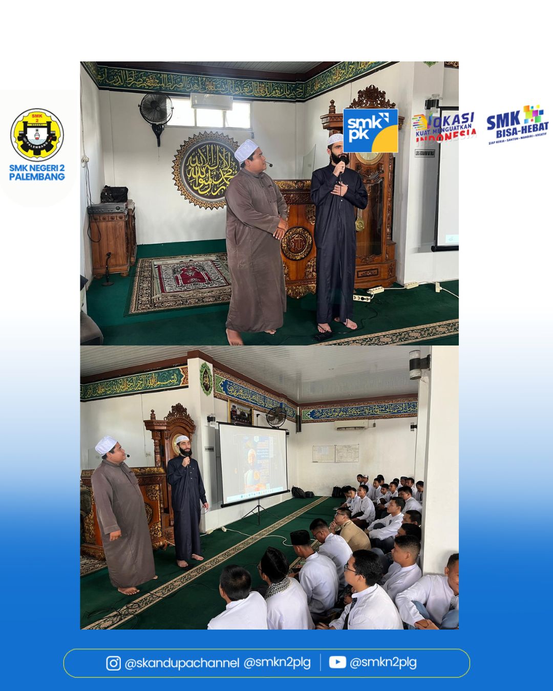 Kegiatan Pesantren Ramadhan untuk Siswa kelas X,XI,dan XII SMKN 2 Palembang dalam tema mari tingkatkan iman dan taqwa, Optimalkan  waktu serta energi untuk beribadah. Selasa sampai dengan Kamis 24 sampai dengan 26 Februari 2026.
