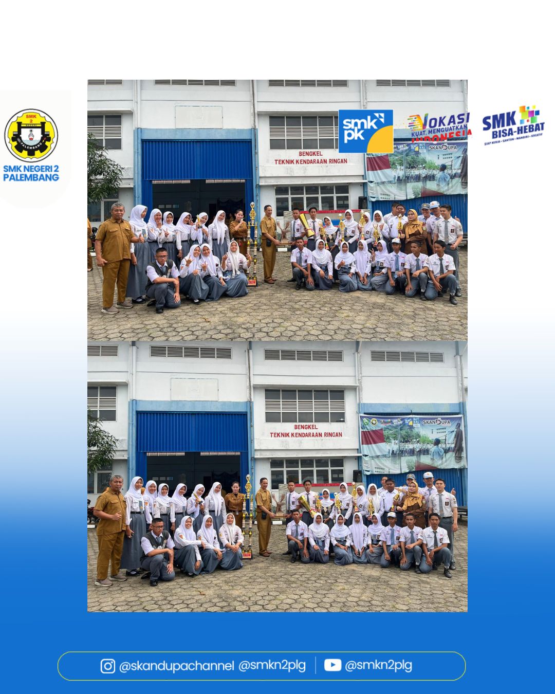 Upacara Bendera rutin SMKN 2 Palembang dan pemberian penghargaan kepada Siswa/i berprestasi April 2026.