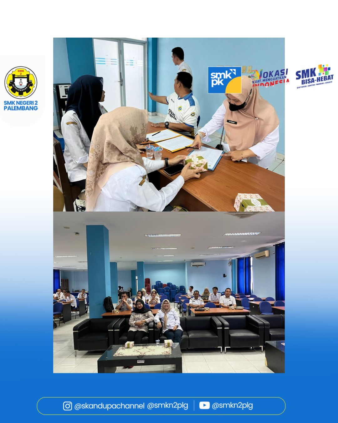 Kegiatan Sosialisasi SPMB SMKN 2 Palembang Jalur Akademik dan Non Akademik Kepada SMP/MTS Tahun Ajaran 2026/2027 , Rabu 13 Mei 2026.