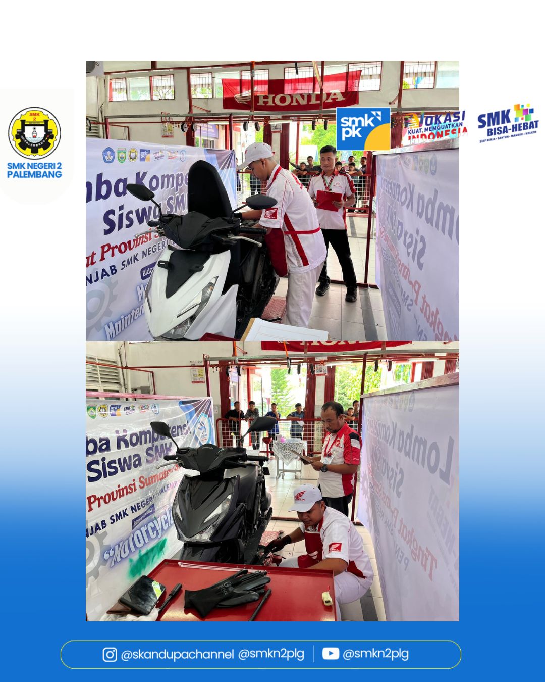 Kegiatan Pelaksanaan Lomba Kompetensi Siswa (LKS) Sekolah Menengah Kejuruan (SMK) tingkat Provinsi Sumatera Selatan Bidang Lomba Mobile Robotics, Mechatronics, dan Motorcycle di SMKN 2 Palembang Selasa s.d Kamis , 19 s.d 21 Mei 2026.