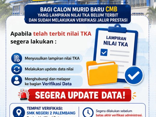 LAMPIRAN NILAI TKA (Belum Terbit) CMB telah melakukan Verifikasi jalur Prestasi