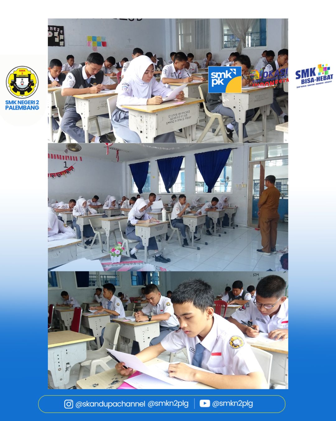Pelaksanaan daftar ulang Sistem Penerimaan Murid Baru (SPMB) Tahap 1 SMKN 2 Palembang dan Pelaksanaan SAS Genap kelas X dan XI SMKN 2 Palembang Senin s.d Jum'at 8 s.d 12 Juni 2026.