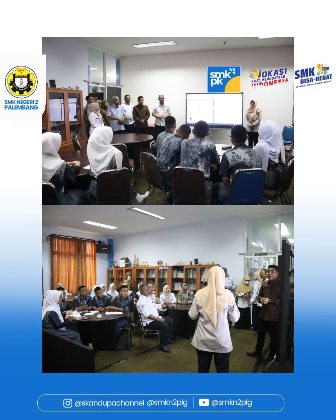 Kegiatan Kunjungan kerja Assisten Deputi Pendidikan, Agama, Kebudayaan, Pemuda dan Olahraga ke SMKN 2 Palembang Rabu 10 Juni 2026