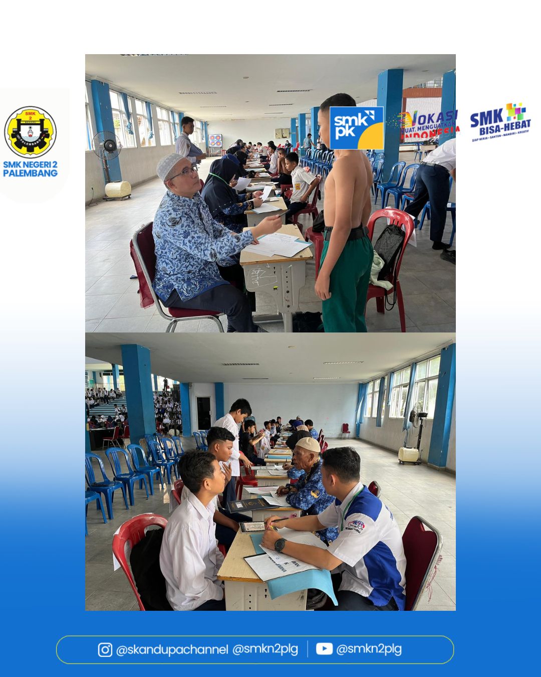 Pelaksanaan Sistem Penerimaan Murid Baru (SPMB) Tahap 2, Jalur minat dan bakat SMKN 2 Palembang pada senin, rabu dan kamis 15, 17 s.d 18 Juni 2026.