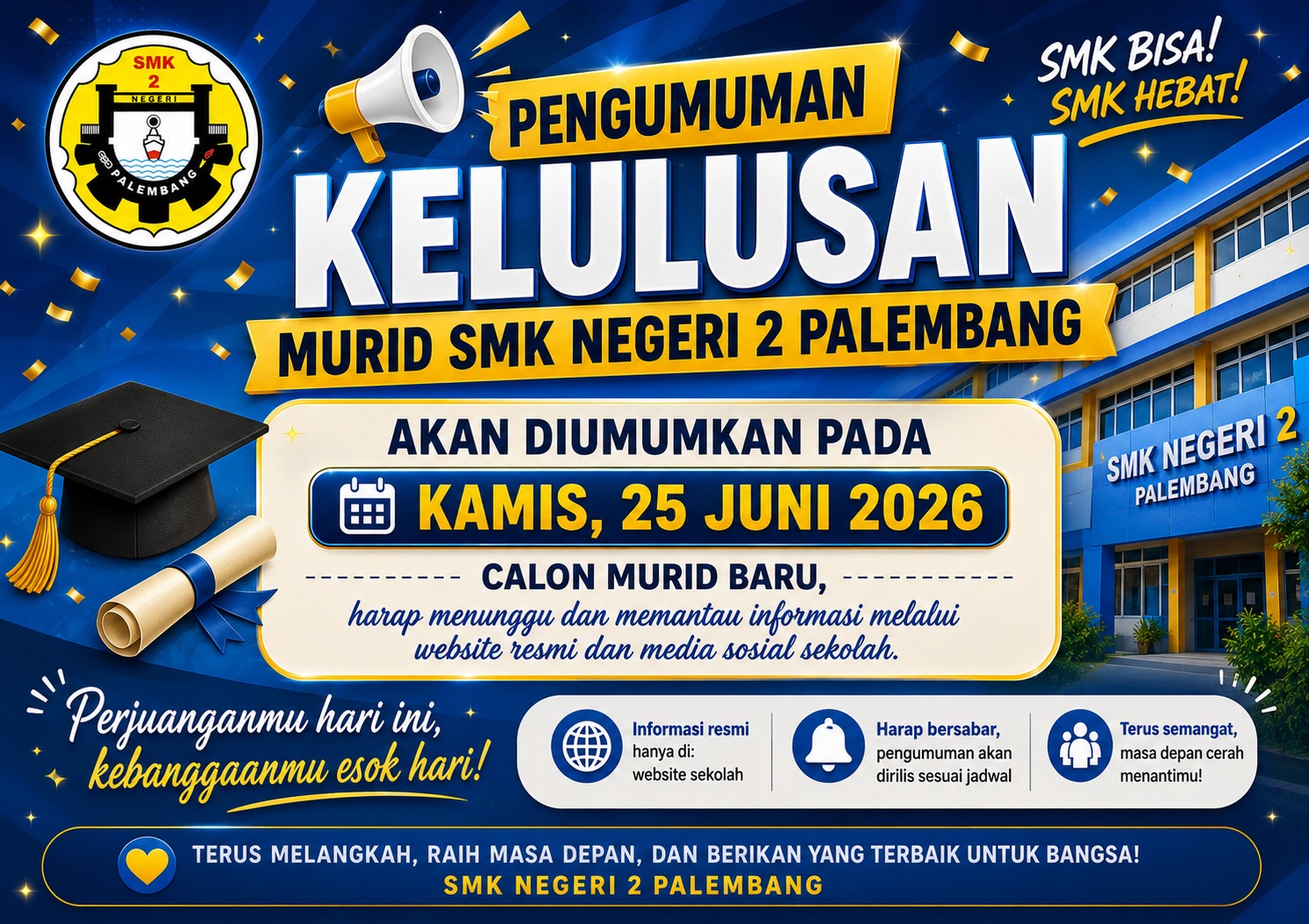 PENGUMUMAN KELULUSAN SPMB TAHAP 2 SMK NEGERI 2 PALEMBANG