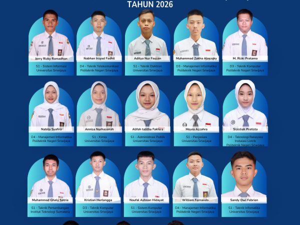 Selamat dan sukses kepada Murid SMK Negeri 2 Palembang yang lulus Seleksi Nasional Bersadarkan Test (SNBT) Tahun 2026.