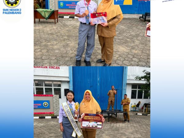 Upacara bendera rutin SMKN 2 Palembang dan apresiasi kepada Murid Berprestasi, Senin 27 Juli 2026.