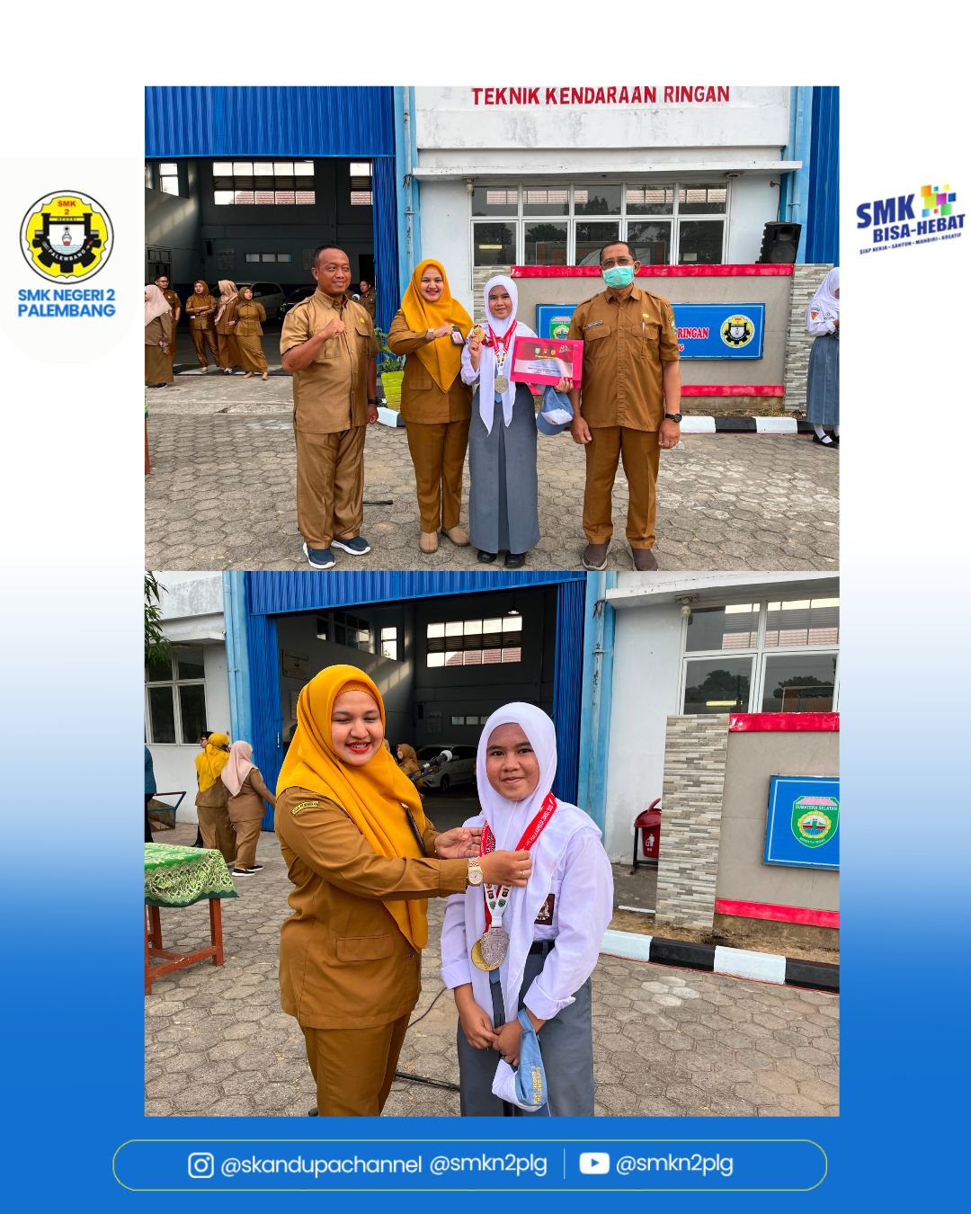 BANGGA!  Murid  SMK Negeri 2 Palembang kembali mengharumkan nama sekolah ✨NADIA PUTRI SIMAMORA - X TKJ 6  Meraih prestasi di ajang Kejuaraan Karate Festival Piala Kapolda Sumatera Selatan 2026Juara 1 Kumite Cadet -47kg PutriJuara 2 Kadet Kumite -47kg Putri  *Slide 2>  Lomba PILGUB 2026 - Military ShowJuara 1 Best Brass Military ShowJuara 1 Best Display Military Show  Juara 2 Best Percussion Military ShowJuara 2 Best Parade Military ShowSemoga menjadi motivasi untuk teman-teman lain 💙 #SMKN2Palembang #Prestasi #Karate #Drumband #Sumsel